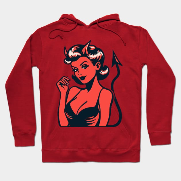 Retro Devil Girl. Hoodie by n23tees